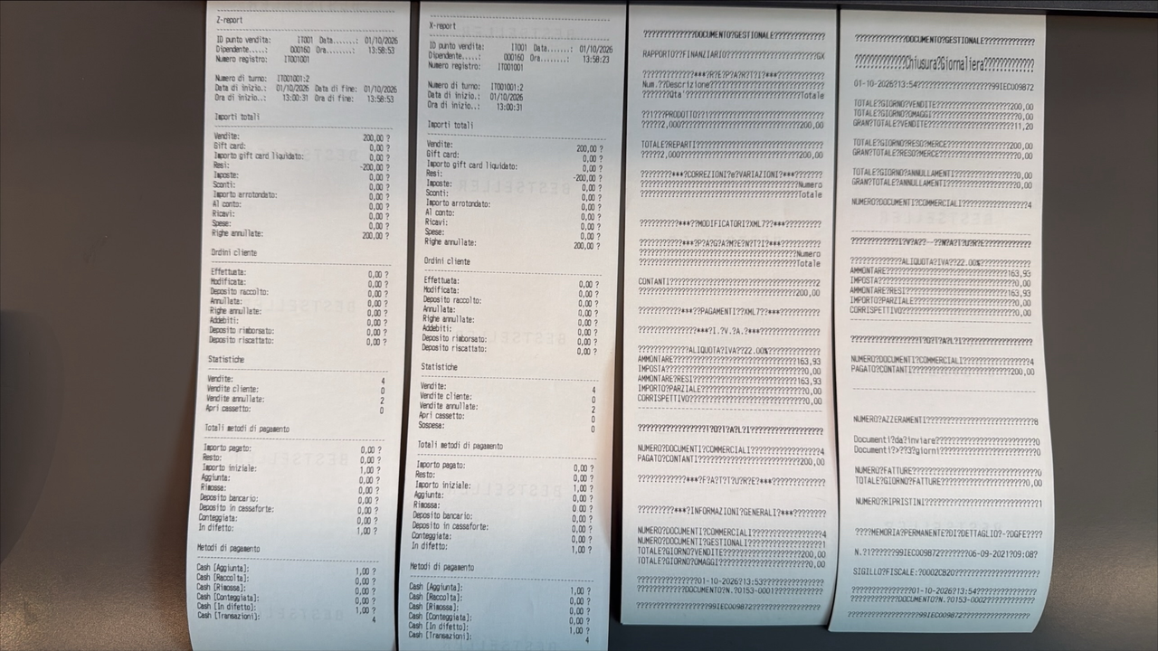 Dynamics 365 and Epson X and Z reports with fiscal totals, daily closure and expected question marks